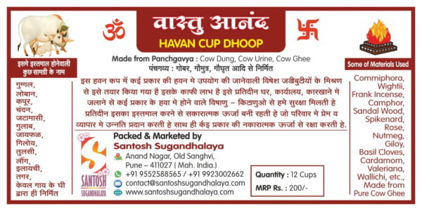 Vastu Anand Cow Dung Havan Cup Dhoop - Image 2