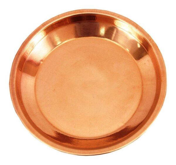 Pure Copper Pooja Thali Plate (7 Inch) - Image 2